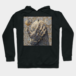 Giant Hand with Golden Sphere: Modern & Conceptual Art Hoodie